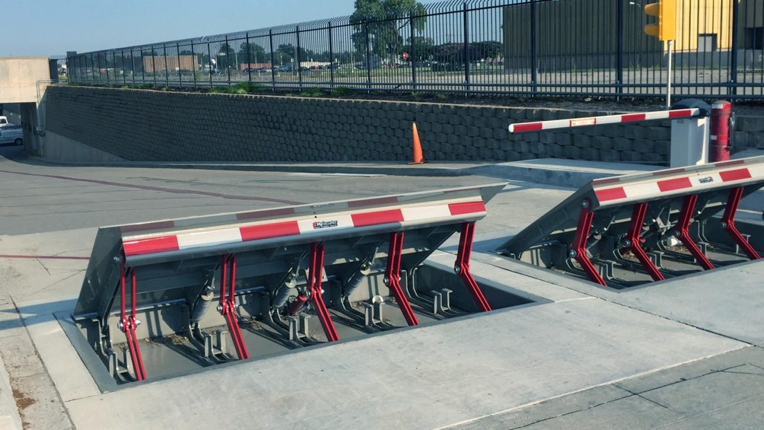 A HySecurity crash-rated vehicle barrier